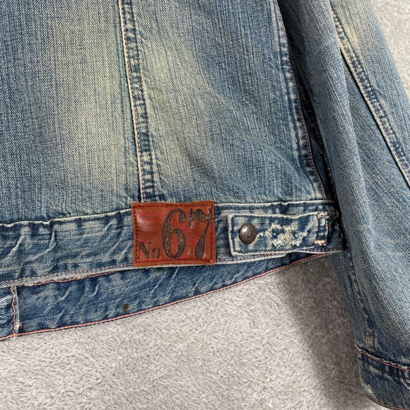 Y2K Polo Jeans Ralph Lauren Denim Jacket Womens XL Sherpa Lined Distressed 2000s - Picture 15 of 16